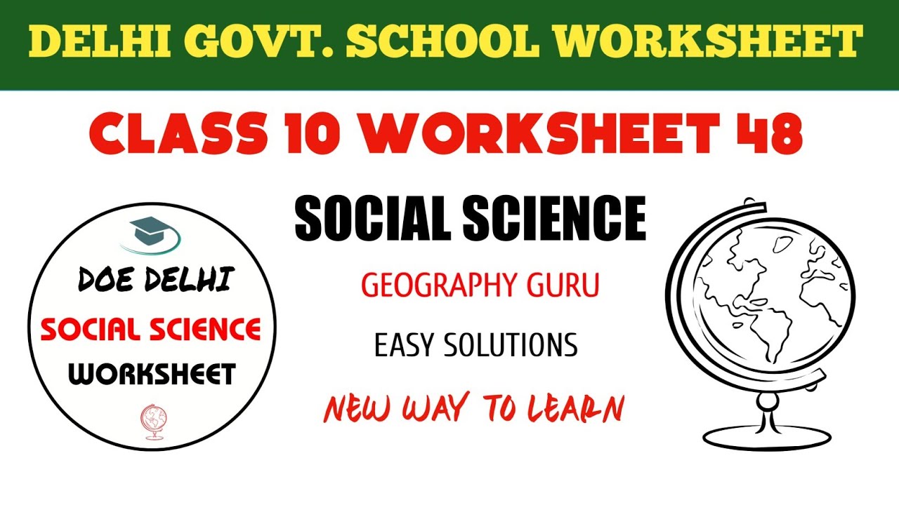 Class 10 SSt Worksheet 48 | Worksheet 48 Class 10 Social Sci. in English 21 Dec. #Worksheet48 #gg