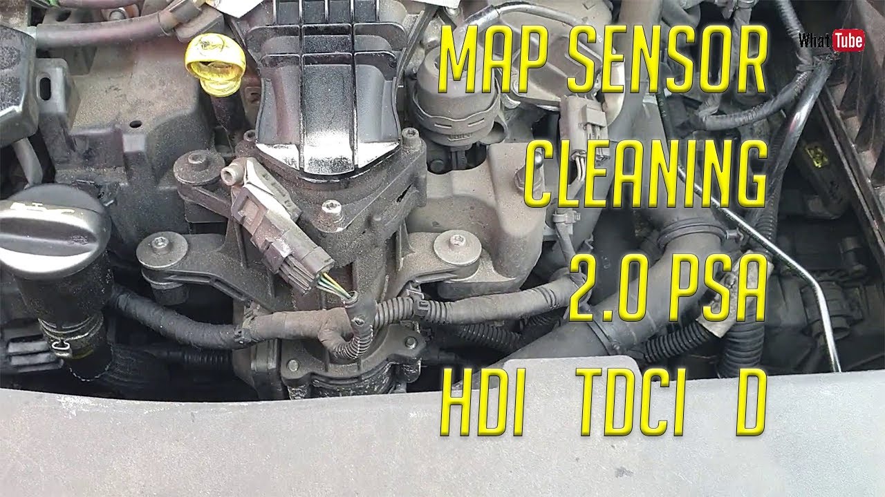 Очистка датчика абсолютного давления во впускном коллекторе 2.0 HDI TDCI D Peugeot Citroen Ford V...