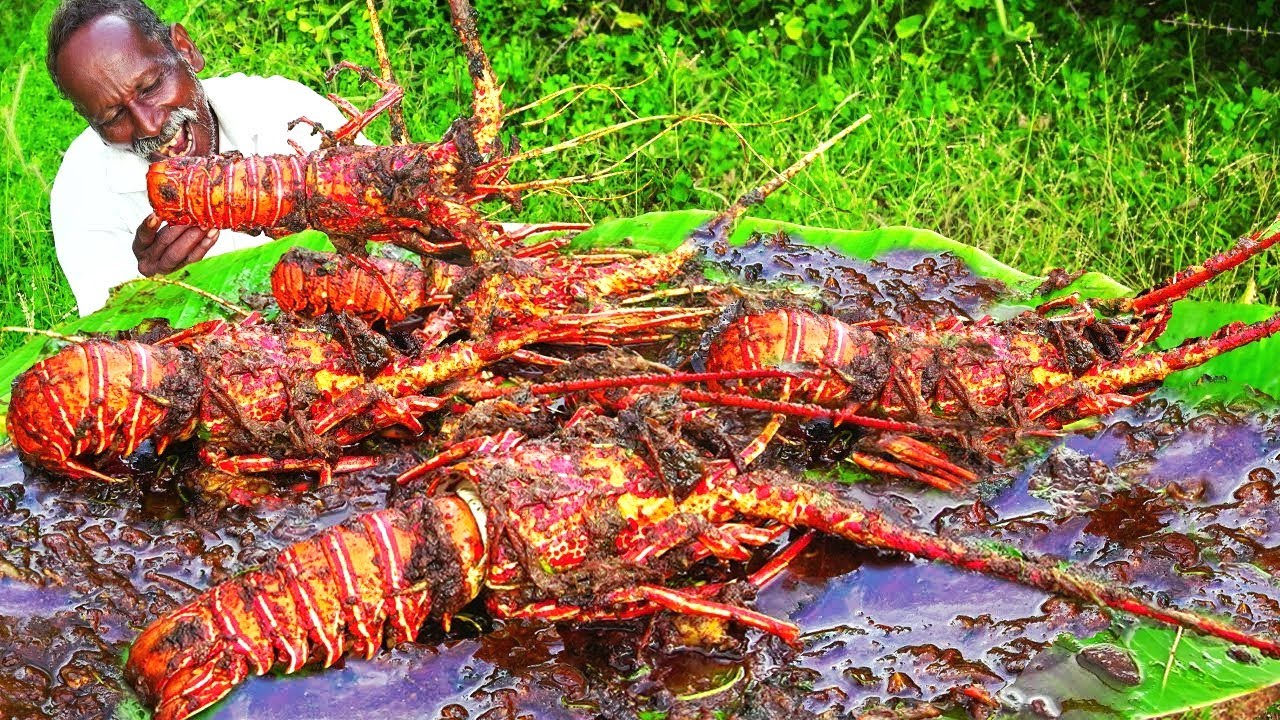 DELICIOUS LOBSTER BUTTER GRAVY | வெண்ணையில் பொறித்த சிங்கி இறால்  | Sea Food | Village Grandpa