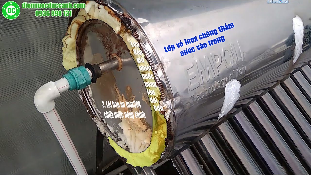 Cấu tạo cơ bản của bình bảo ôn nước nóng năng lượng mặt trời