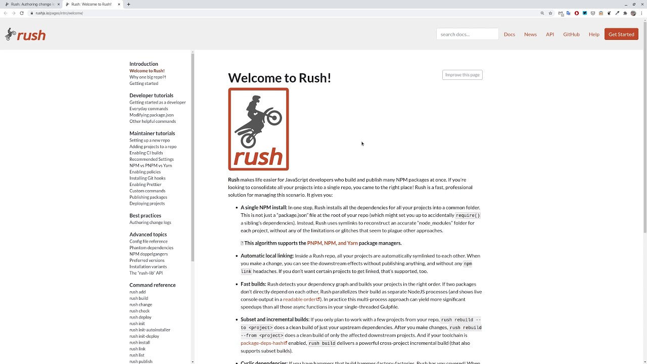 Rush.js - Monorepo managment tool for JS/TS projects from Microsoft