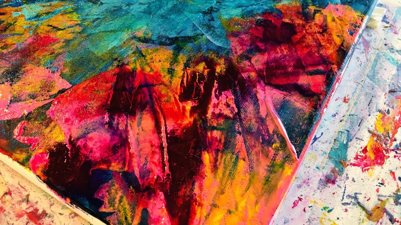 How To PAINT EASY Abstract Art On Canvas: Simple Acrylic Painting Techniques