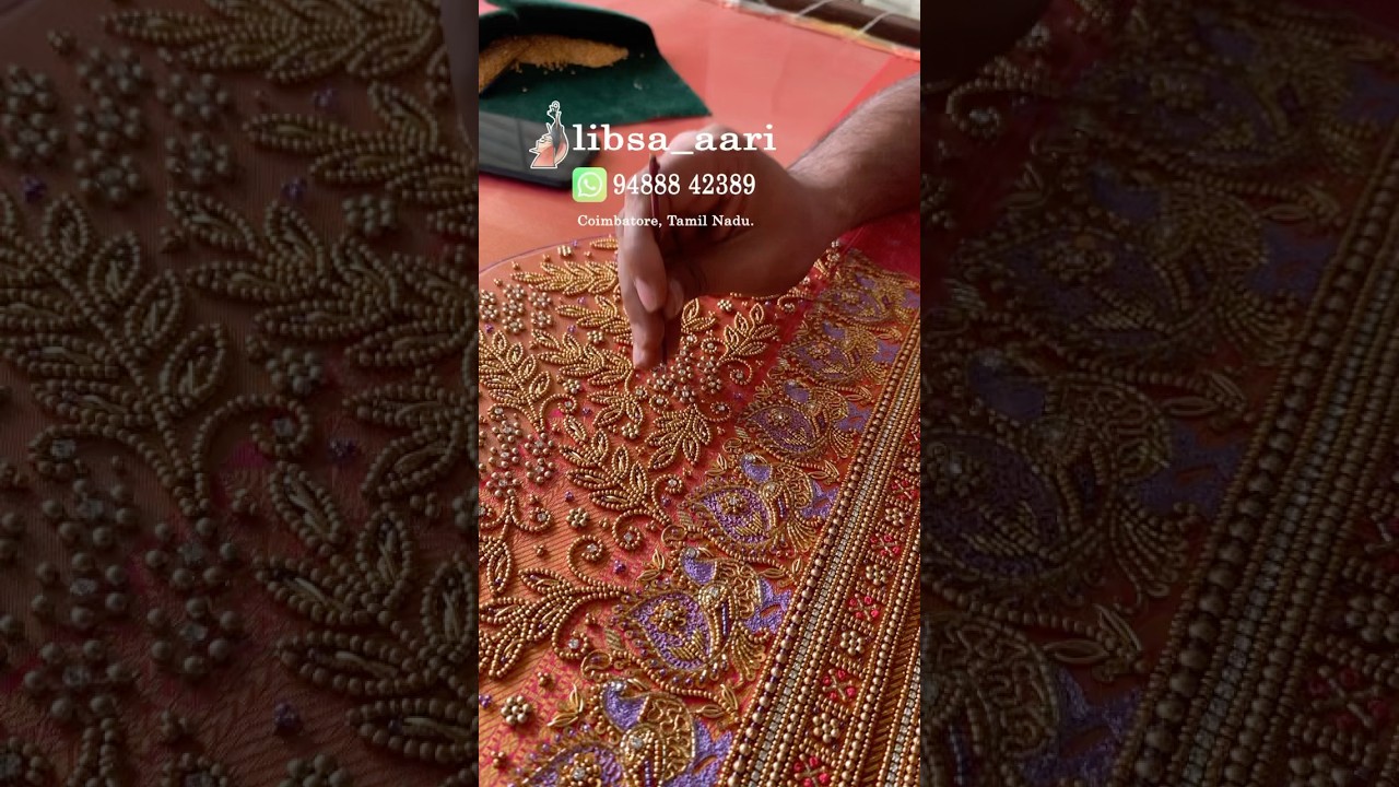 Latest aari work blouse design | full aari work blouse design | full sleeve work design|bridal aari