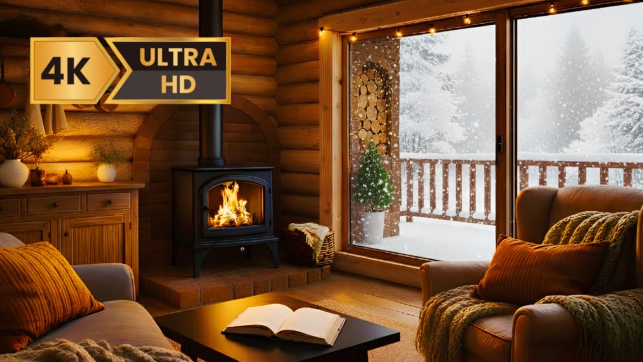 Warm Winter Hideout in the Forest ❄️🔥 Cozy Cabin Fireplace Ambience