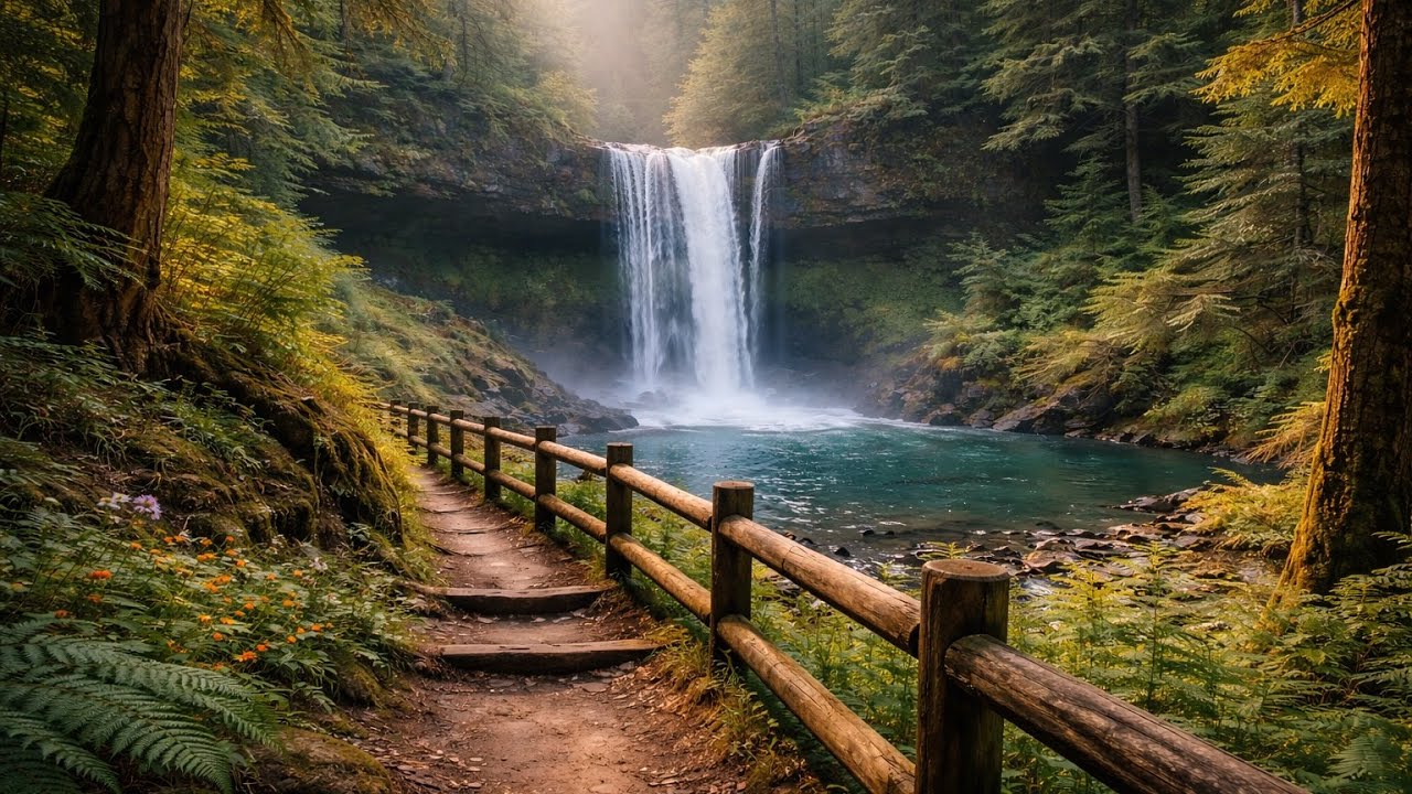 4K Scenic Waterfall - Surah Rahman