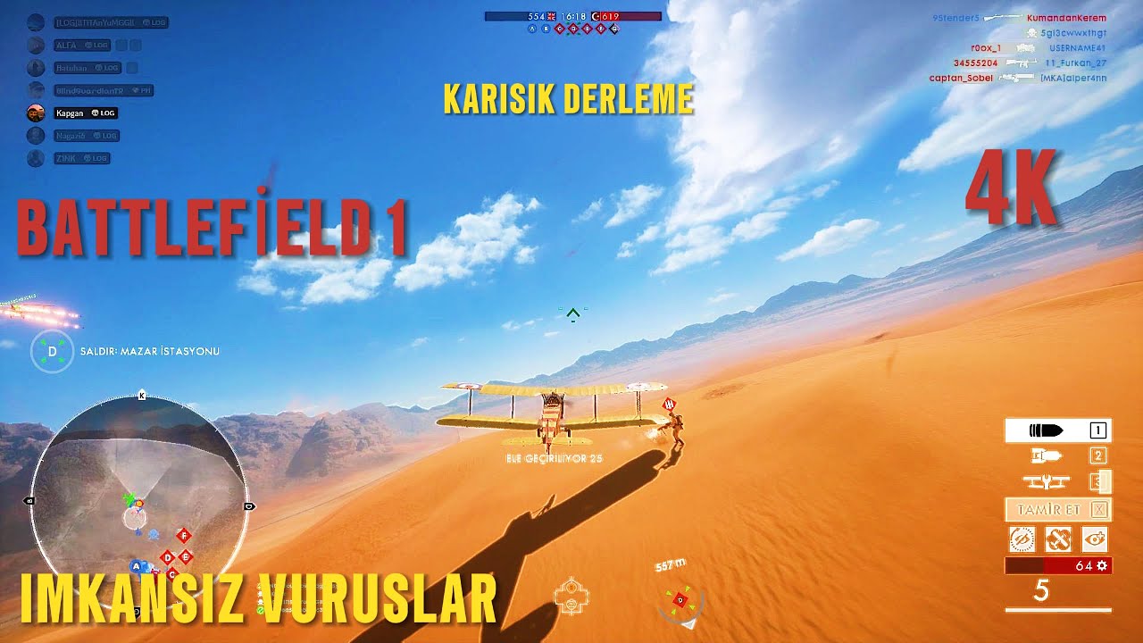 TAARRUZ UÇAĞI OYNADIM BAN YEDİM BATTLEFİELD 1 SİNA ÇÖLÜ