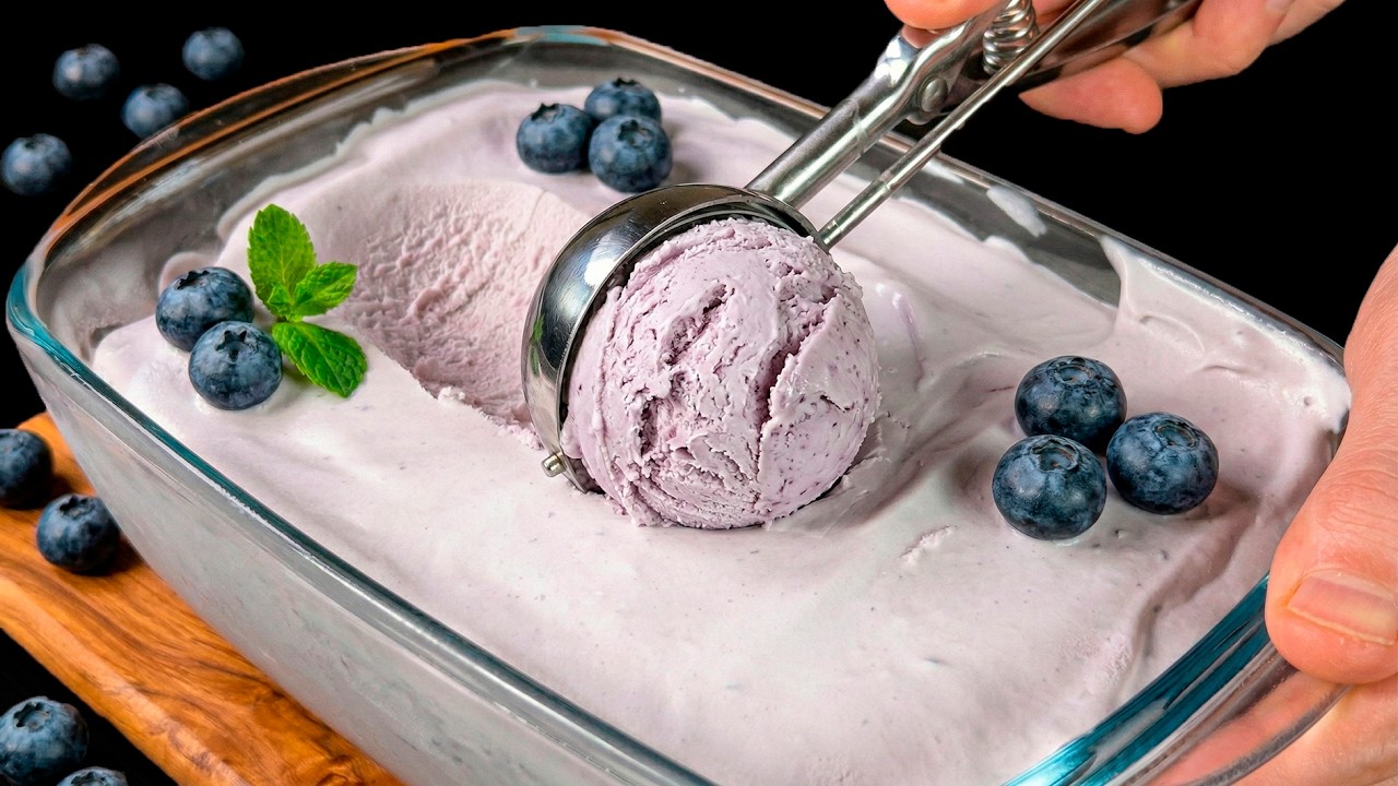 Delicious Homemade Blueberry Ice Cream | Just 3 Ingredients!