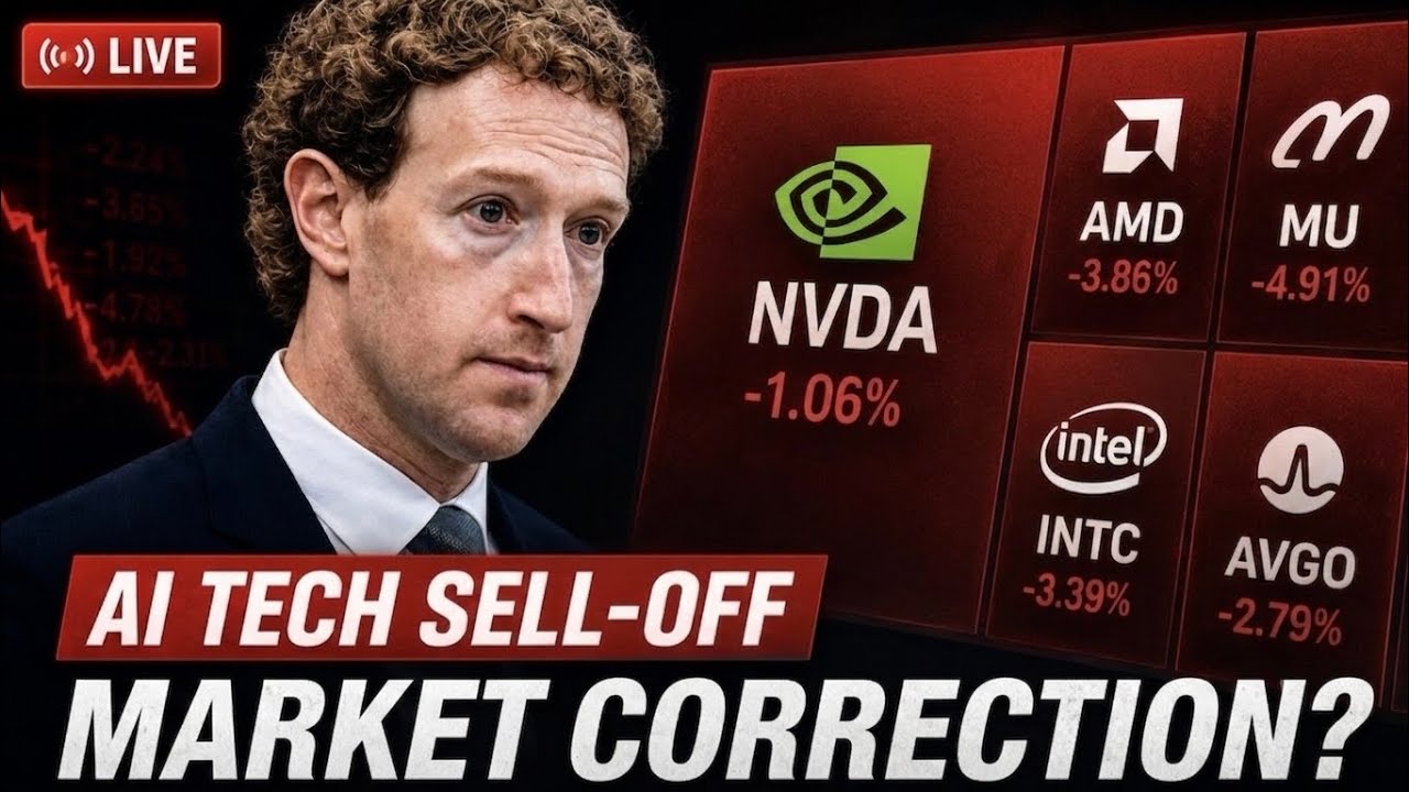 Semiconductors & Tech Stocks Fall 📉 Nasdaq Key Support | Live Trading Stock Market Today