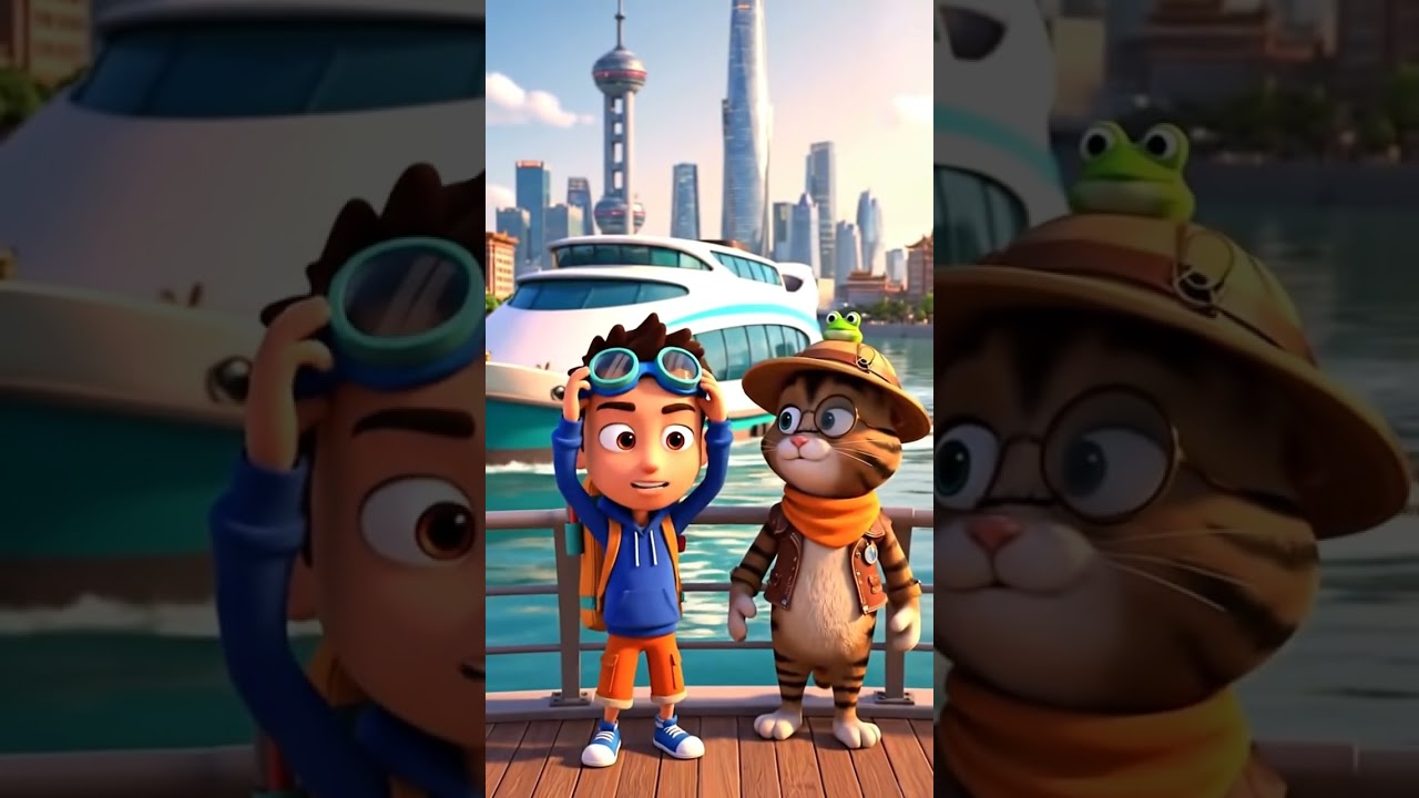 Shanghai Ferry Icon Puzzle. Find The Skyline View