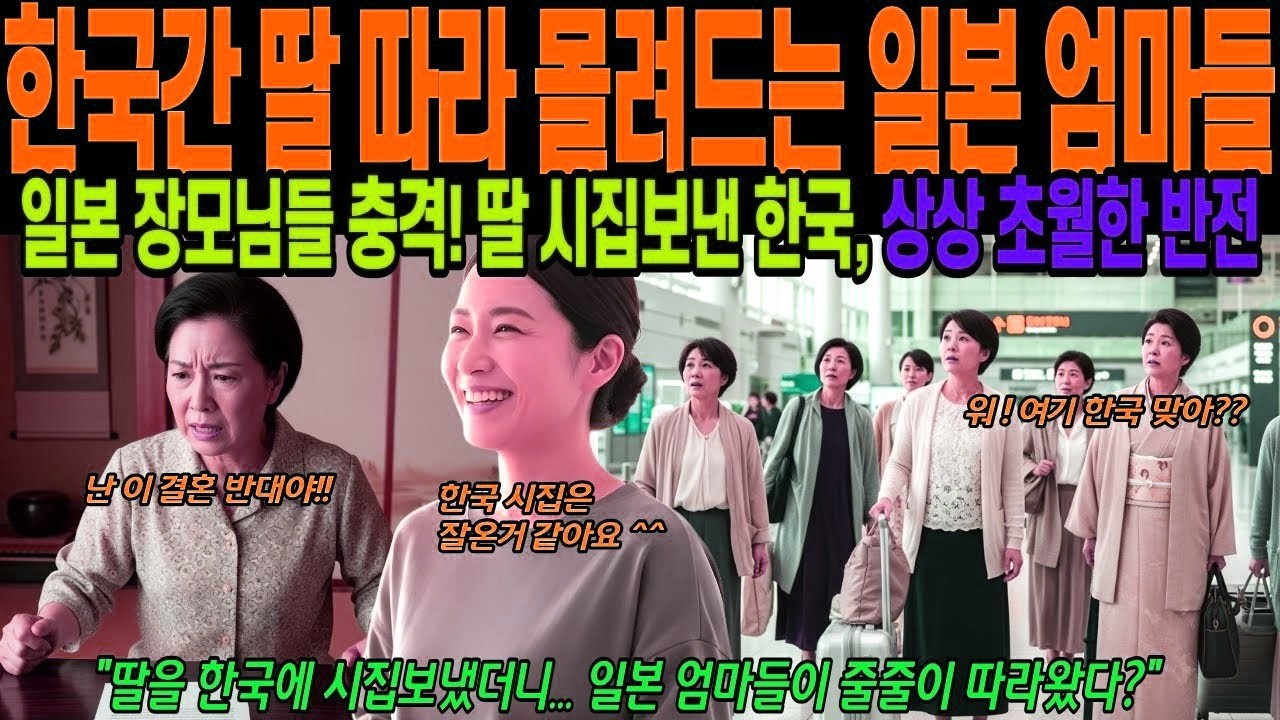 해외감동사연 딸을 한국에 시집 보냈더니… 일본 엄마들이 줄줄이 따라왔다, 일본 장모님들, 한국 보고 충격! 딸 인생이 바뀌었다