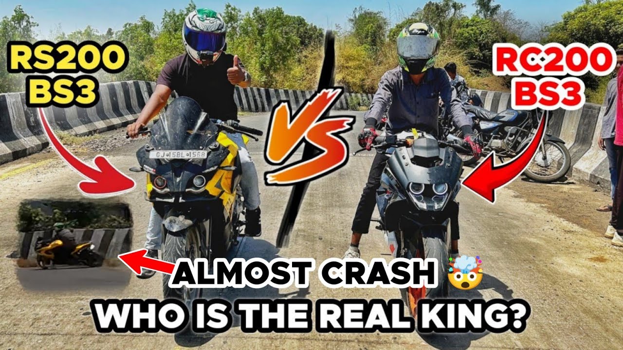Rs 200 vs rc 200 Drag race | RS200 ALMOST CRASH 🤯
