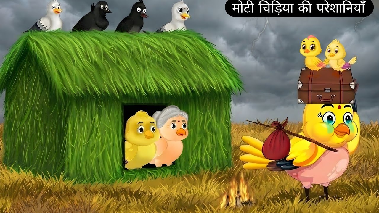 मोटी चिड़िया की परेशानियाँ | Chidiya Wala Cartoon | Kauwa Story | Acche Acche Cartoon