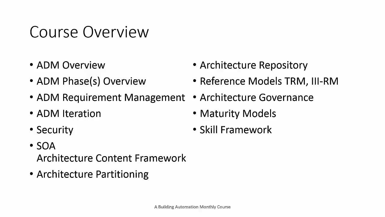 TOGAF Course Overview