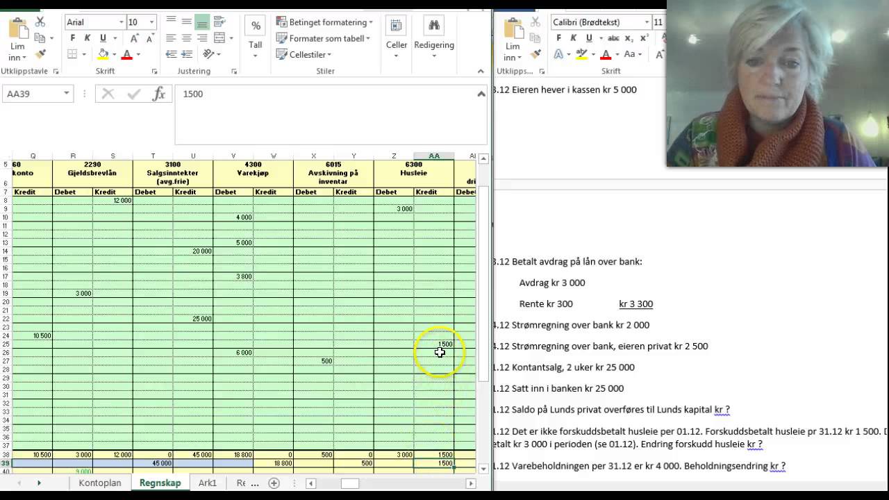 Regnskapsf&oslash;ring; privatuttak, periodisering + forklare en del kontoendringer