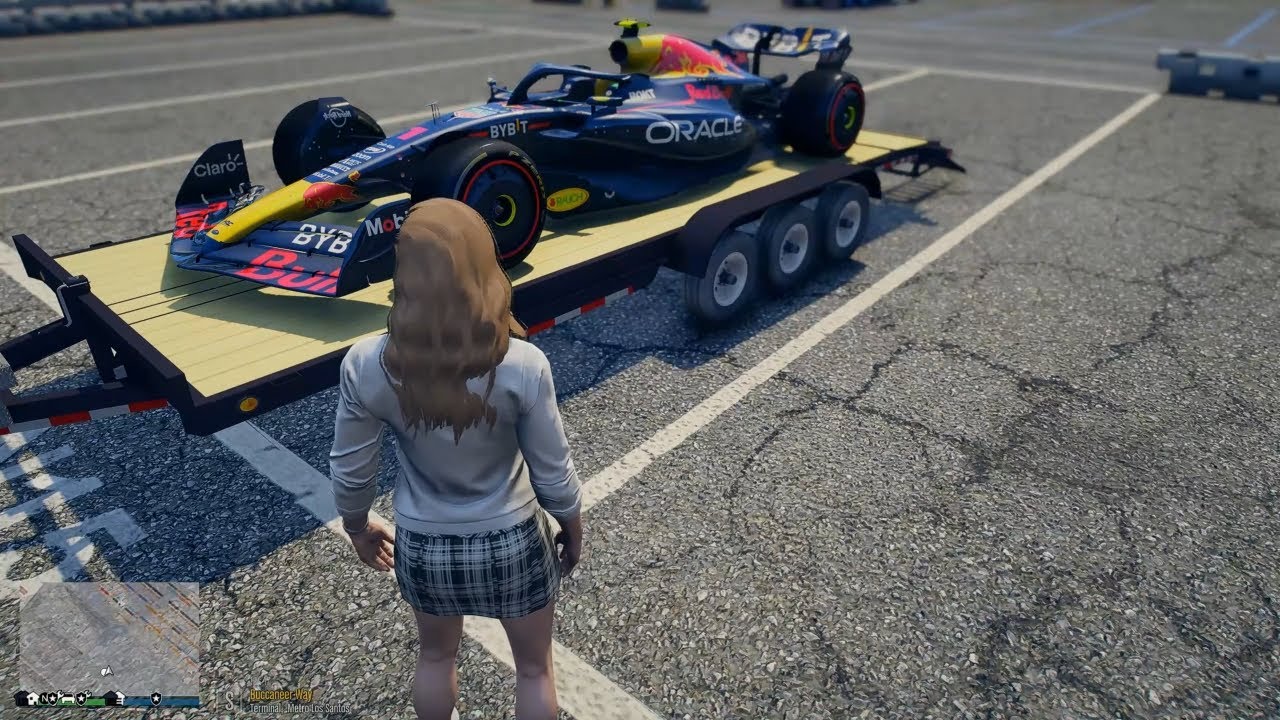 Gta 5 Let's Go To Work As Female Trucker - Delivers Oracle Redbull F1 To Billionaire Mansion