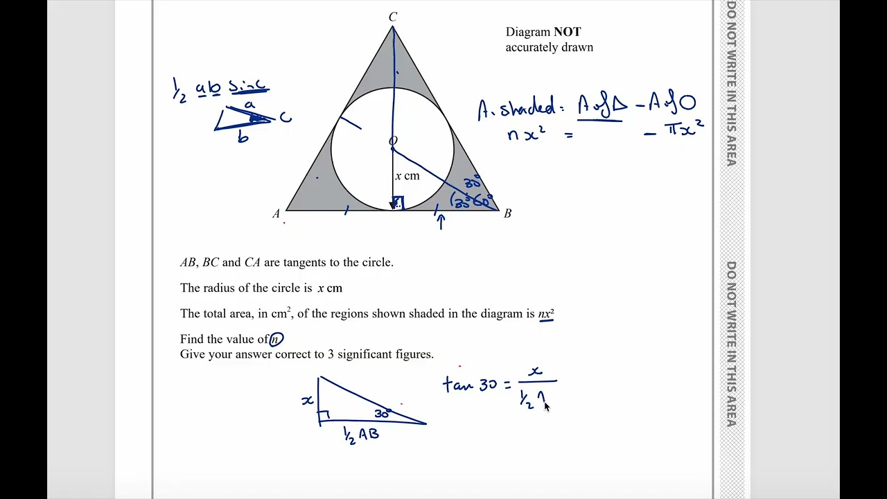 Edexcel IGCSE 4MA1/2H Oct/Nov 2024 – Q[25] | [Trigonometry , shaded area] Explained Step by Step