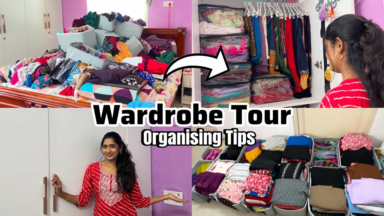 Wardrobe Tour😍 Organising ideas and tips | Kaviya Karun💜