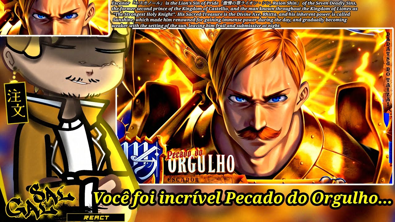 🇧🇷 Ordeal React ( Pecado do Orgulho | Nanatsu no Taizai | Escanor ‎‎‎| @M4rkim )