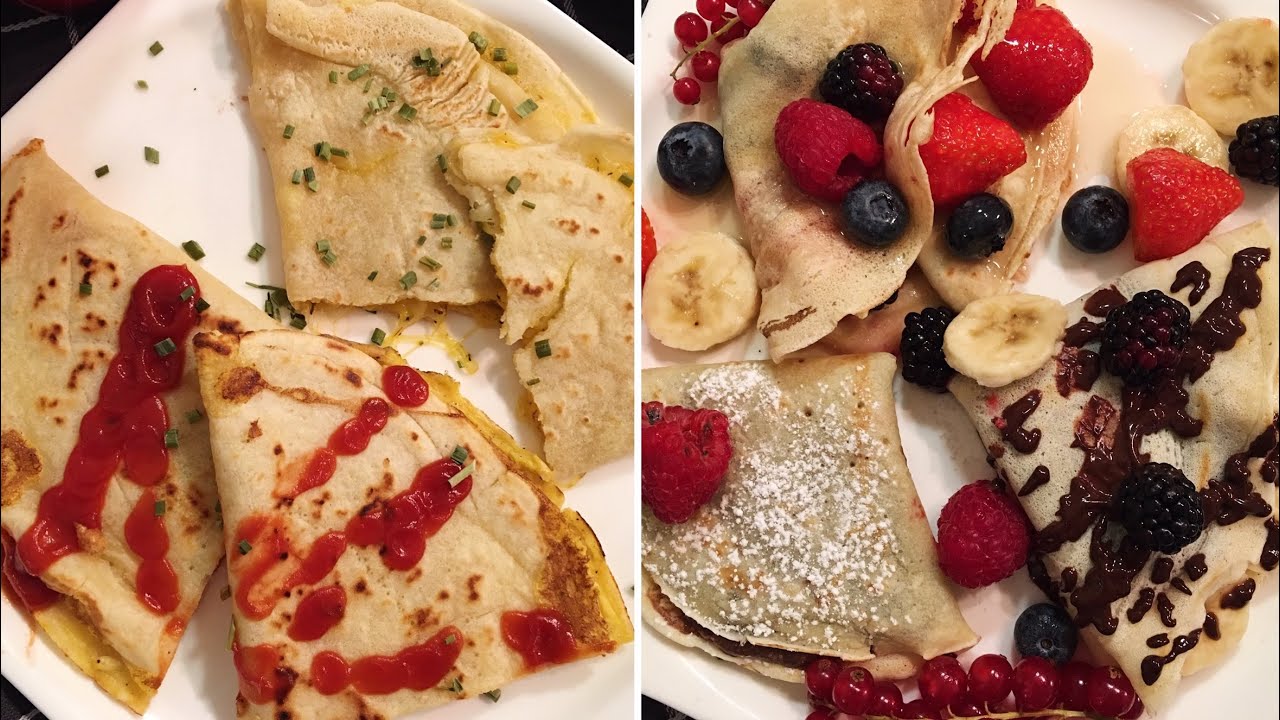 كريب حلو ومالح بطريقة بسيطة | Easy Savory and Sweet Crepe Recipes