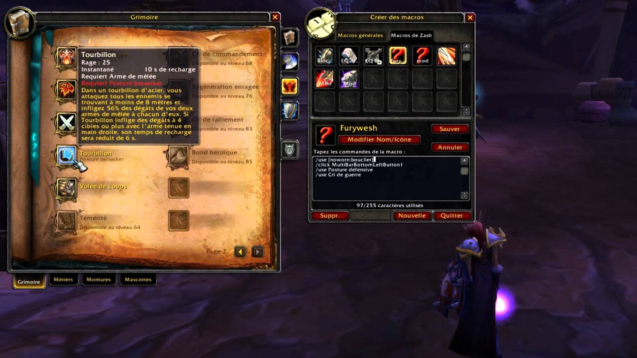 Macro #9 -  Changements d'armes et /click