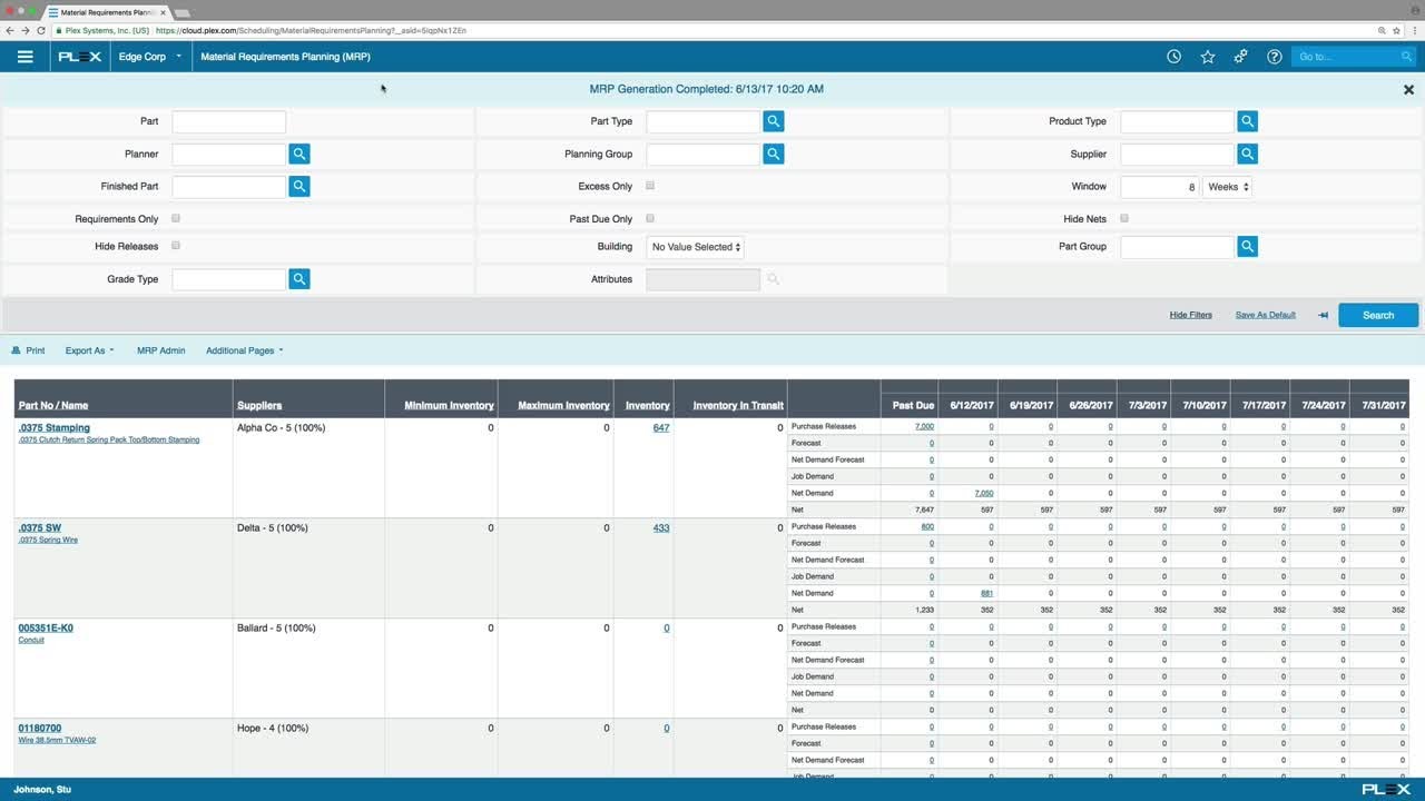 Advanced Planning and Scheduling: Suppliers & Purchasing Collaboration