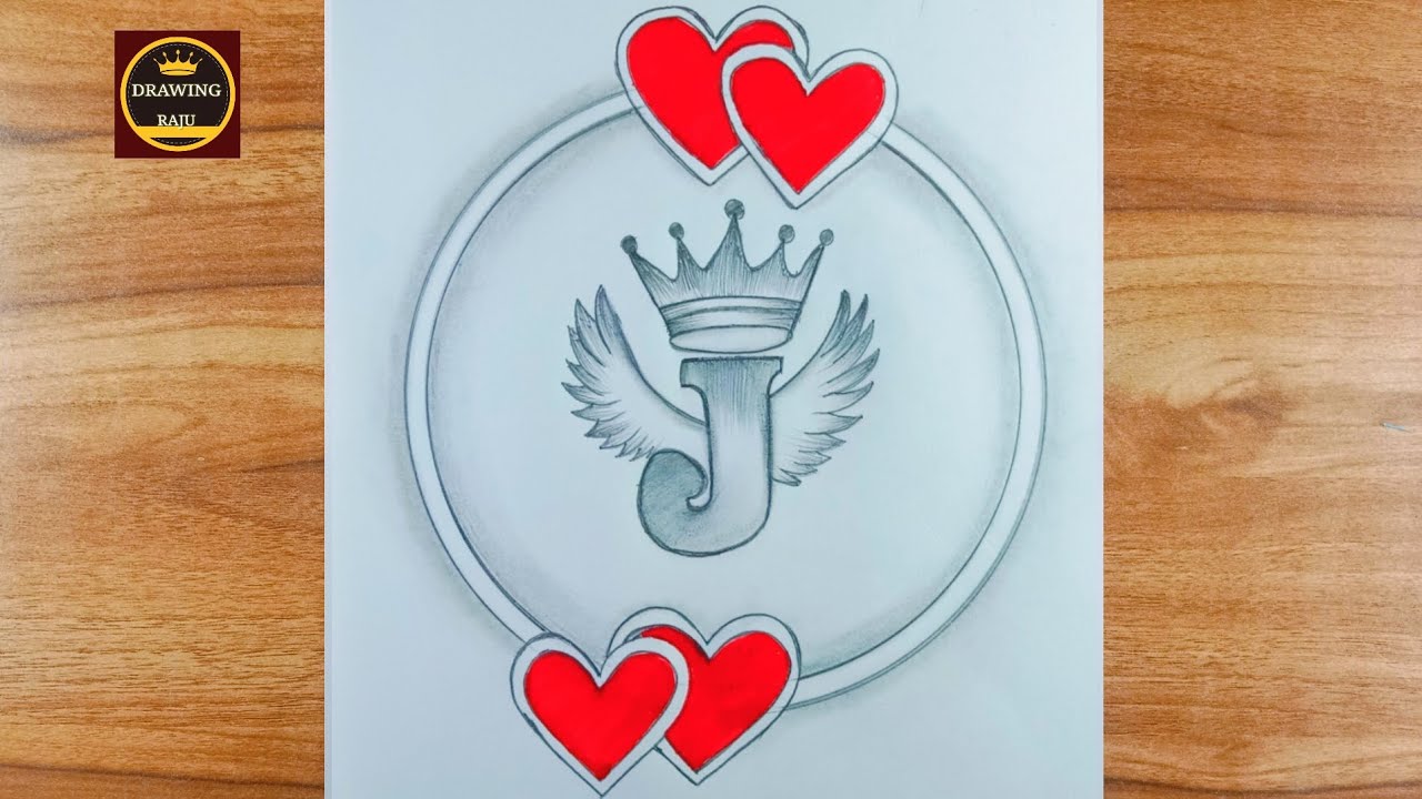 Best J letter Circle drawing||easy J letter tattoo drawing with pencil sketch amazing art video