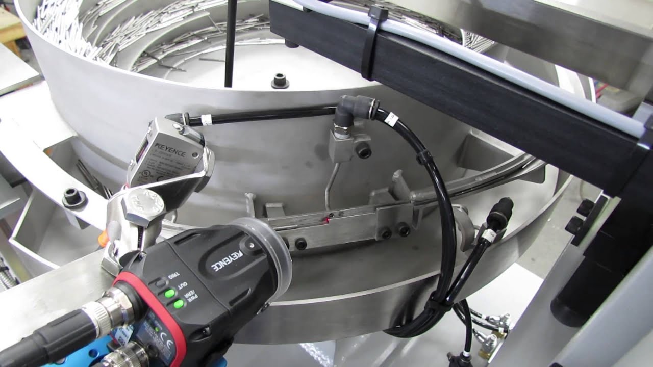 Performance Feeders vibratory bowl feeder with vision inspection system