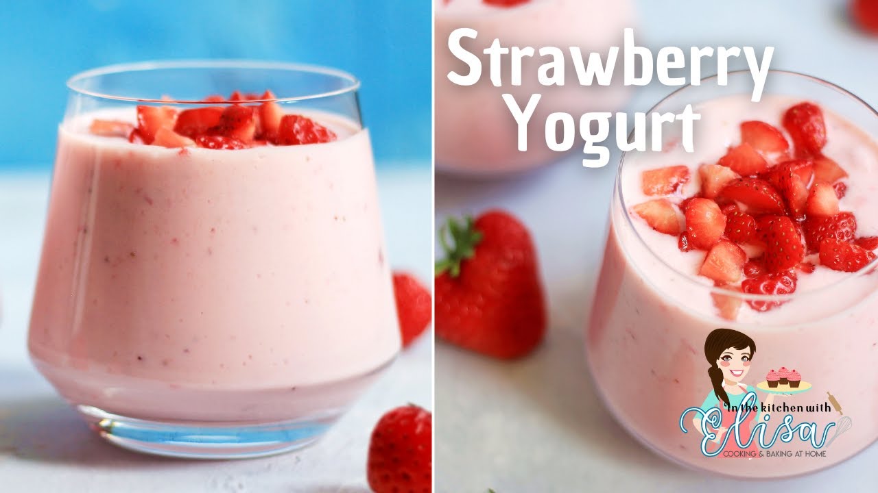 How To Make Homemade Strawberry Yogurt (Reduced Sugar) - Flavoured Yogurt Recipe