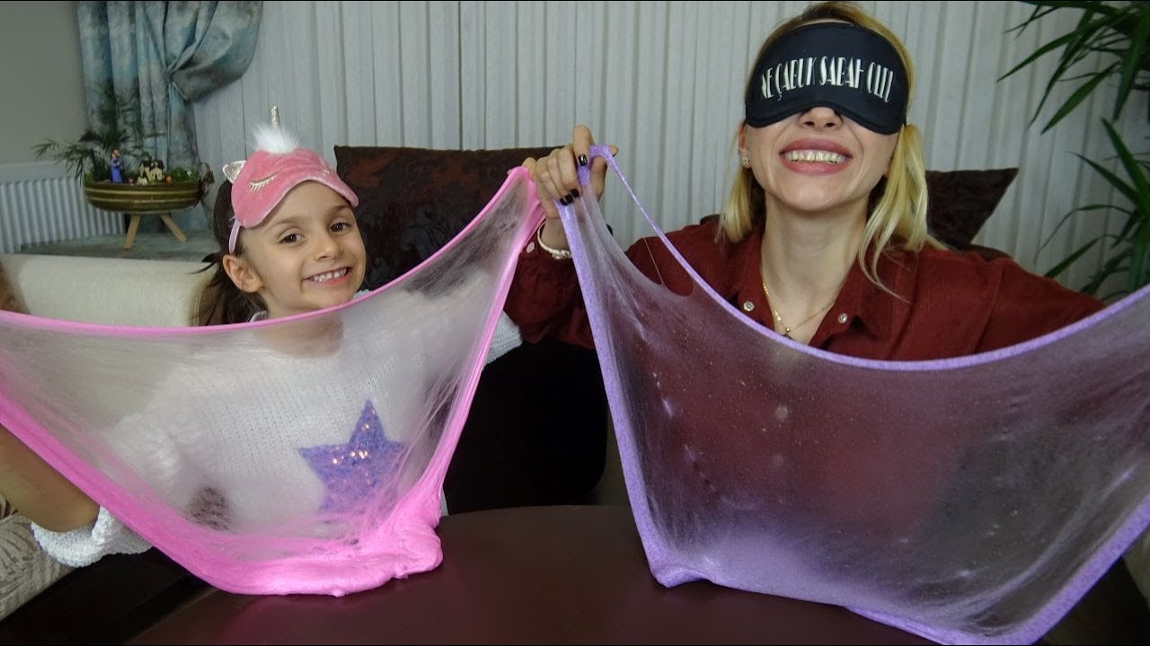 G&Ouml;Z&Uuml; KAPALI SLİME CHALLENGE! Funny Kids Video