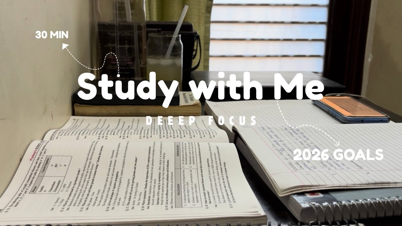 30 MIN STUDY WITH ME | soft piano sound 