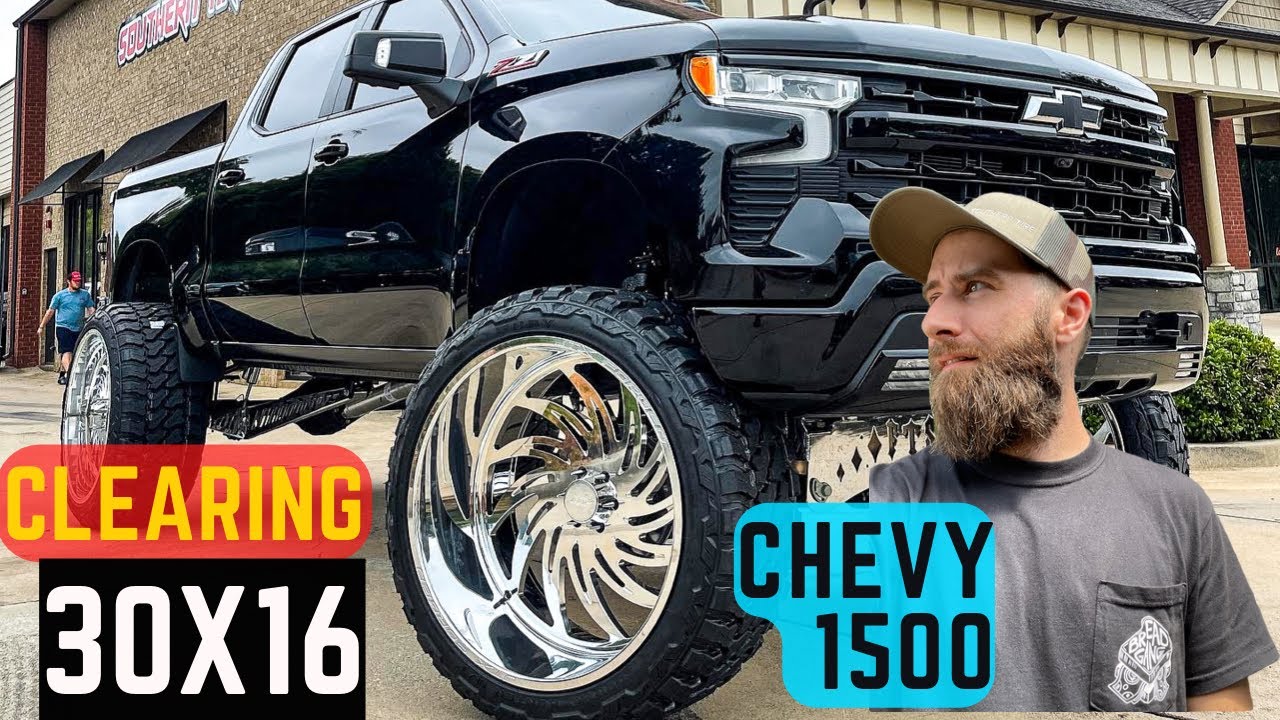 **МОНСТЕР-ТРАК** Установка кованых дисков JTX 30x16 на огромный Chevrolet 1500 2022 года с лифтом...