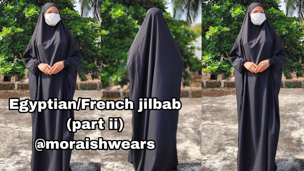 sewing of egyptian jilbab with 2 different sleeves | french khimar | how to sew
