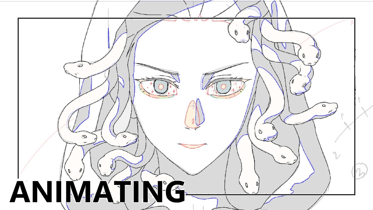 How to make anime Character Animation Sakuga, Hair - Clean up !! - Clip studio pain 19.01.25