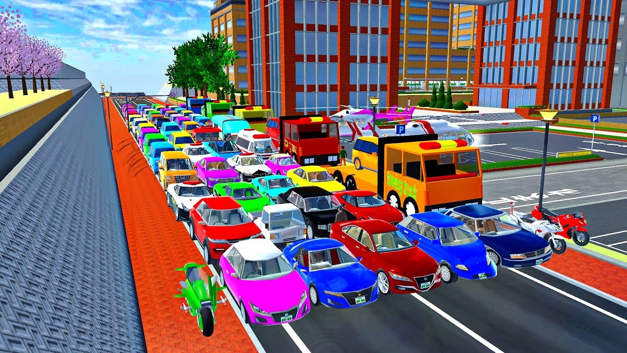 ALL RAINBOW COLOUR SUPER CARS COLLECTION 🌈 ON SAKURA STREET 🚗🚙🚕 - Sakura 🥶🥳