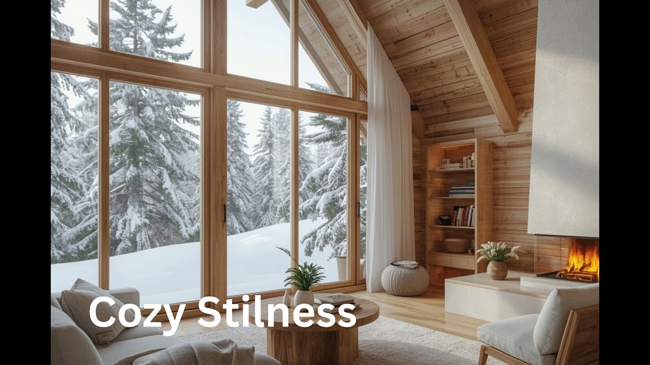 Deep Calm Winter Day | Cozy Fireplace Ambience.Gentle Ambient Music for Calm, Rest & Sleep.No Ads.