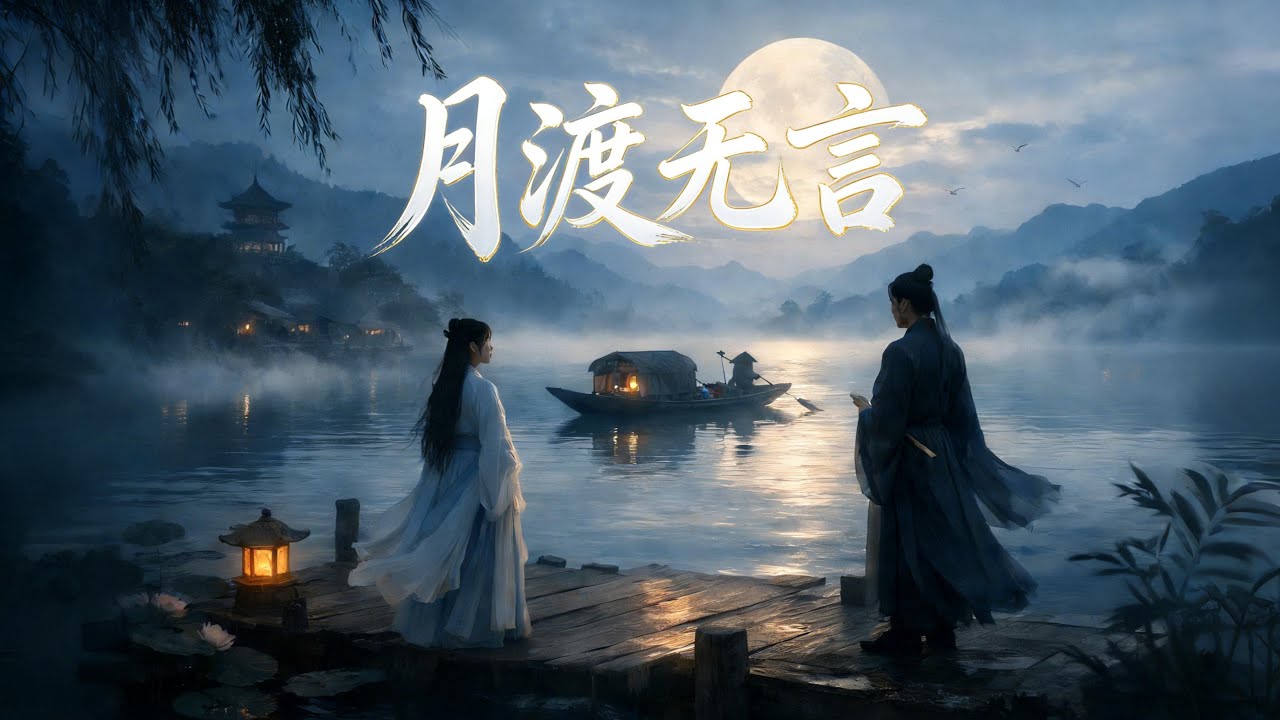 月渡無言 | 國風電影式情歌雙人合唱 男聲女聲深情對唱 古風離別江畔月下