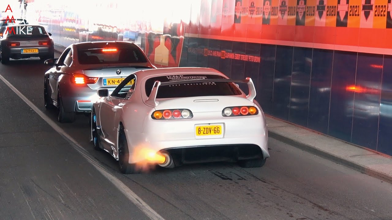 950HP Toyota Supra Mk4 Single Turbo - Burnouts, 2-Step Anti lag & Accelerations!