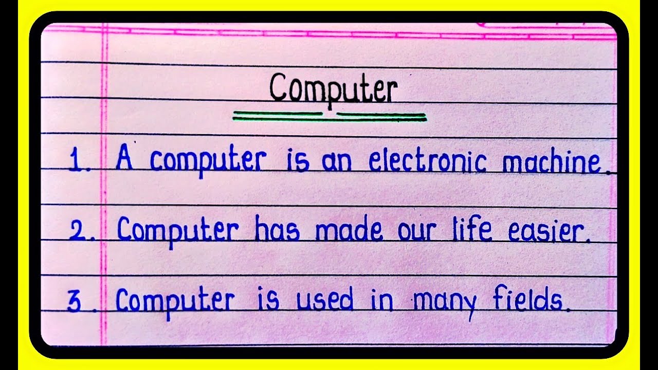 10 Lines Essay On Computer In English/Essay Writing On Computer/Computer Short Essay