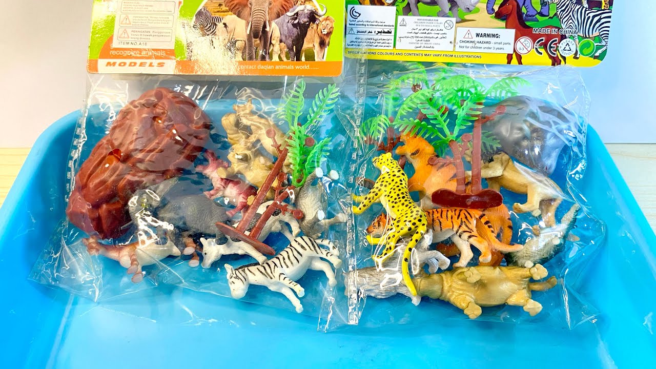 Wild & Safari Animal Toys Unboxing 🦓🐆 | Satisfying Animal Diorama ASMR 🌿
