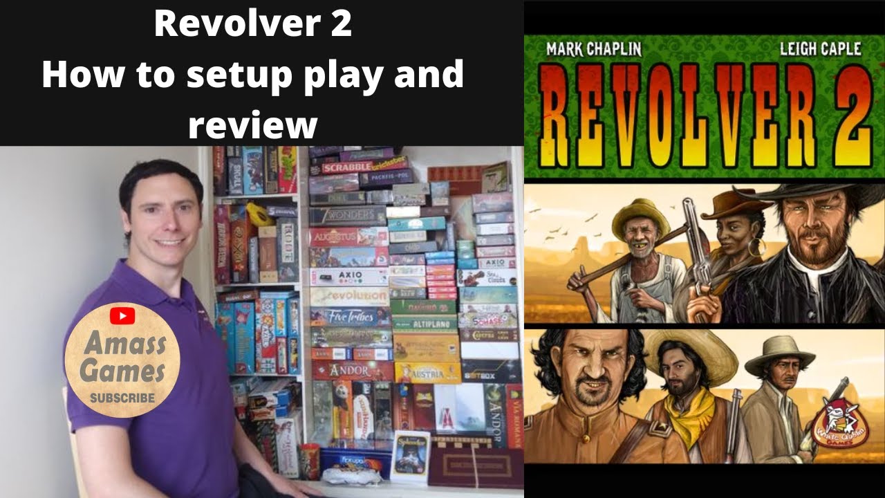 Revolver 2 asymmetric two player board game - how to setup play and review by * AmassGames * Western