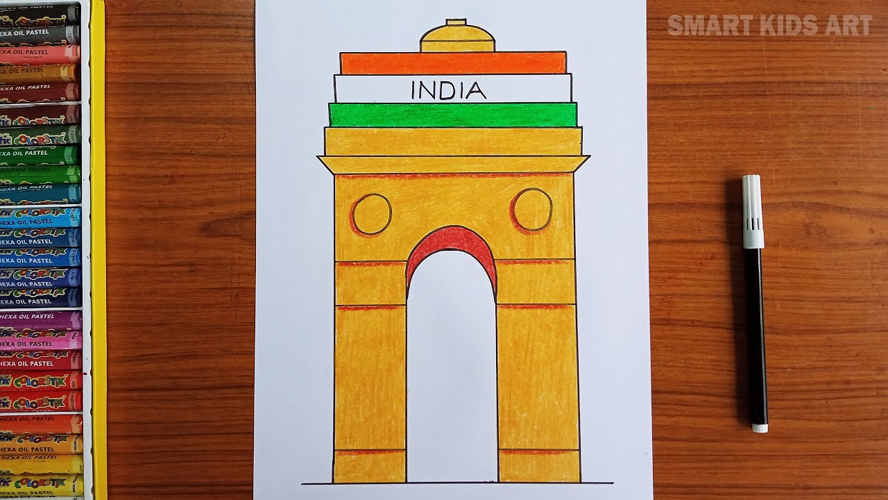 Independence Day Drawing | India Gate Drawing Easy | 15th August Drawing | Draw Smart