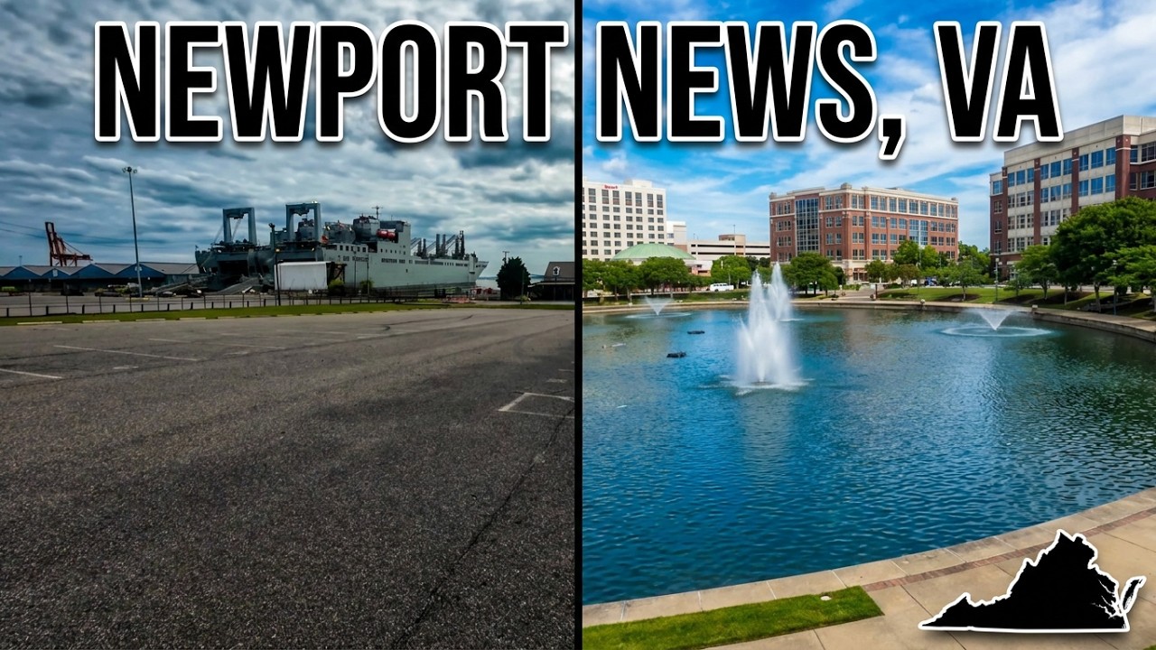 Newport News, Virginia I City Center Oyster Point I Downtown Shipbuilding I 4K