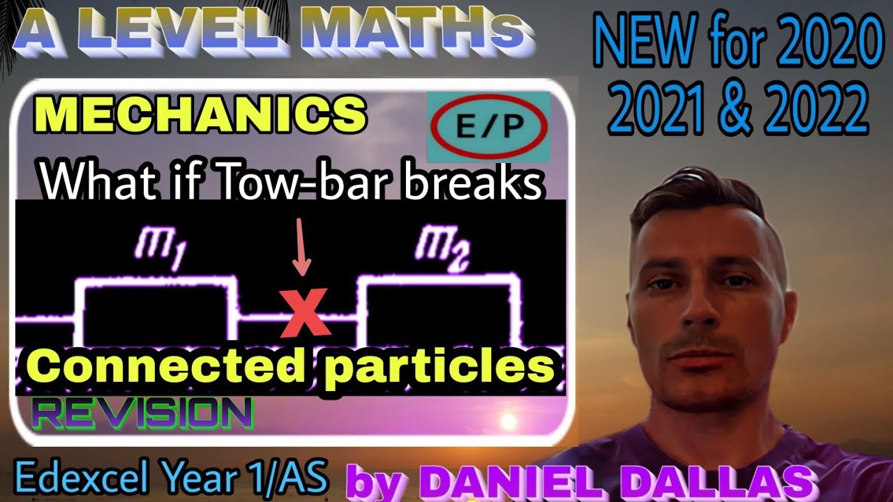 📢🌏  CONNECTED PARTICLES The car and Trailer when tow-bar breaks ALevel MATHS MECHANICS E/P Problems