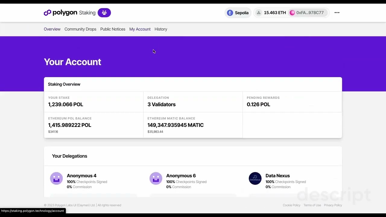 How to Claim your Stake on Polygon staking