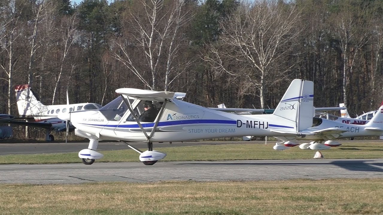 Ikarus C42 landing at Airfield Punitz | D-MFHJ