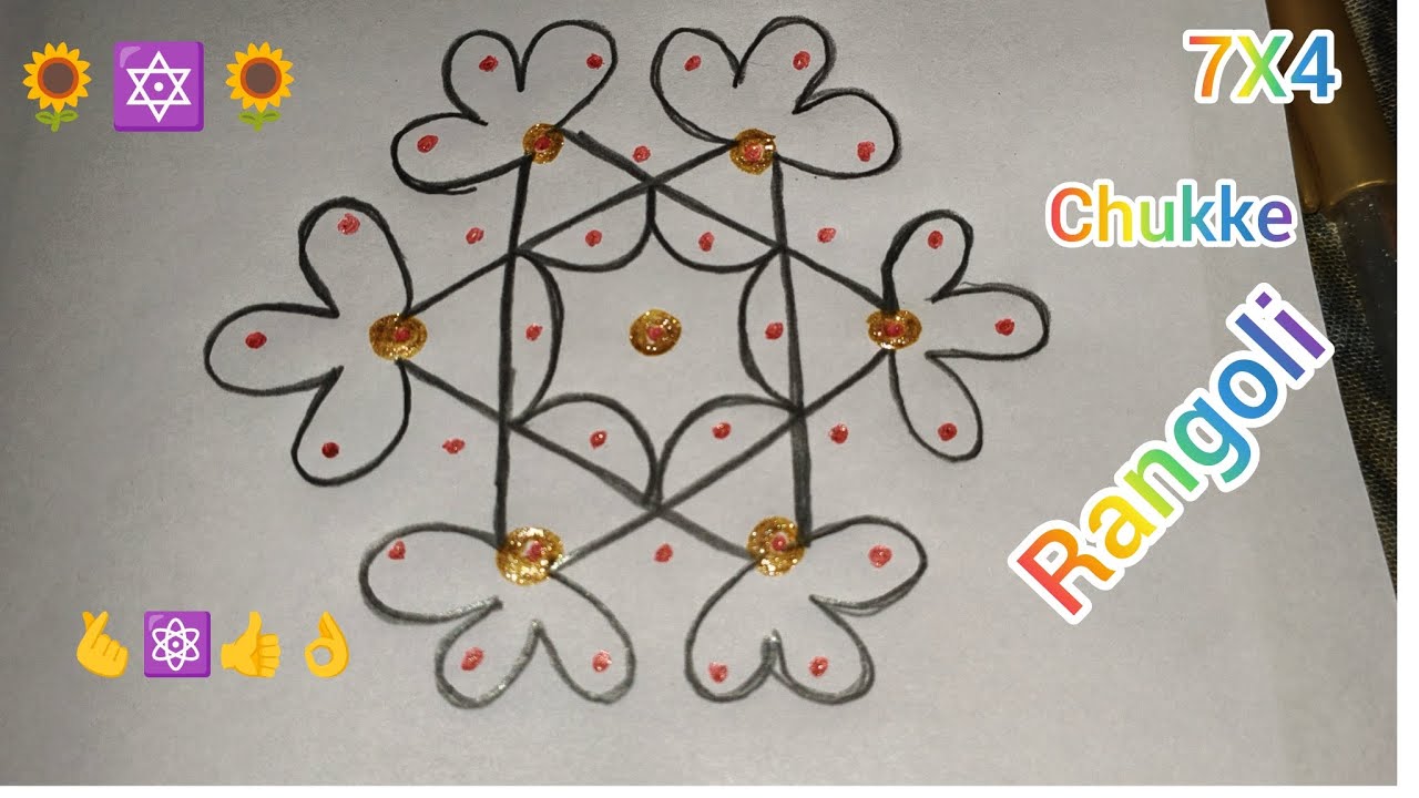 7X4 chukke rangoli 🌺 ಡೈಲಿ ಬಿಡಿಸುವ ಚುಕ್ಕೆ ಡಿಸೈನರ್ ರಂಗೋಲಿ🌺 Video 