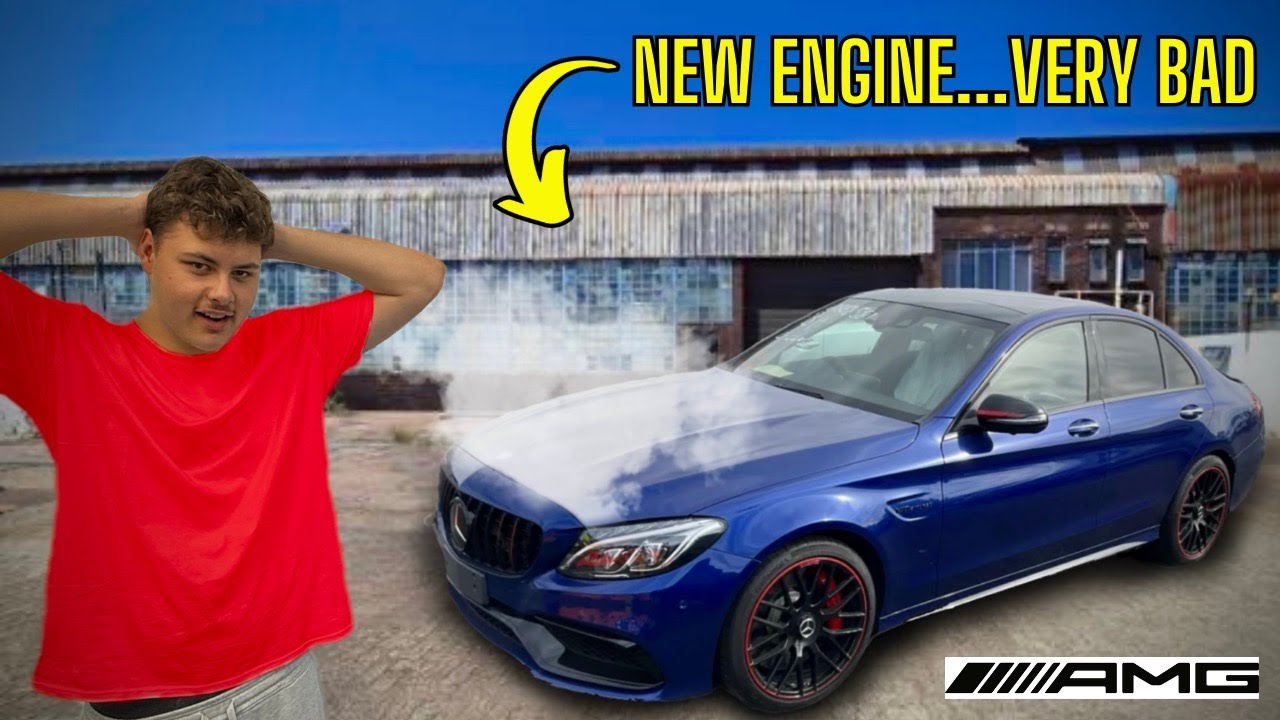 We ENGINE SWAPPED our WRECKED C63s and started it for the first time ever! (ALMOST)