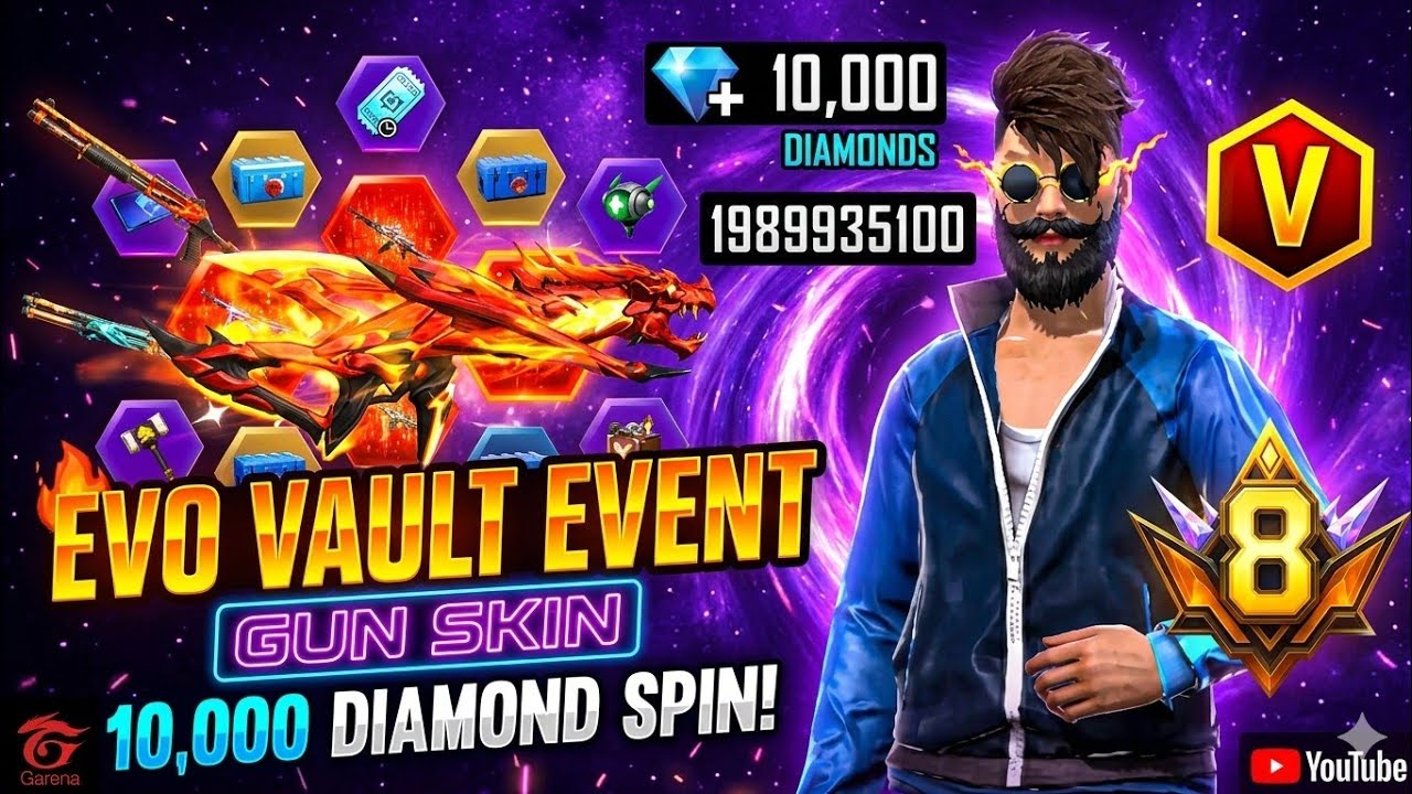 10,000 Diamonds Spin in Evo Vault 😱 | Got Evo Gun Skin? | Free Fire Event | PURAB OFFICIAL GAMING 