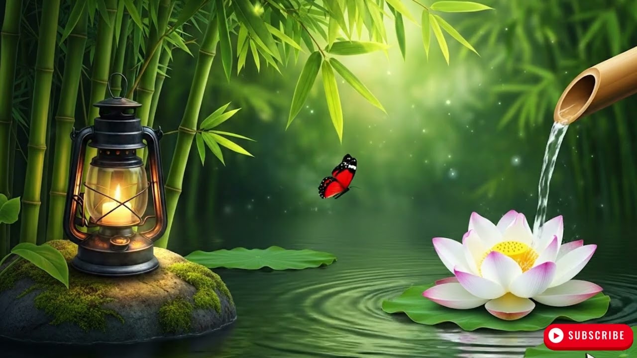 Relaxing Sleep Music + Bamboo Water Sounds 🌿 Calm Mind & Body, Anxiety Relief, Deep Sleep