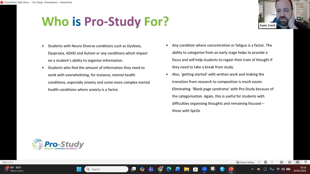 Deep Dive Session for Pro-Study